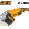 Amoladora Ingco 2400W disco 230mm, color naranja.