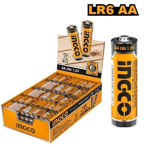 Pilas AA LR6 Ingco 1.5V, caja abierta