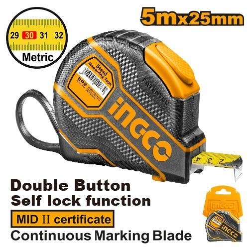 HSMT08051E-1.jpg Cinta métrica INGCO, 5m, función autobloqueo.