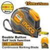 HSMT08101E-1.jpg Cinta métrica INGCO 10m, botón doble, auto-bloqueo.