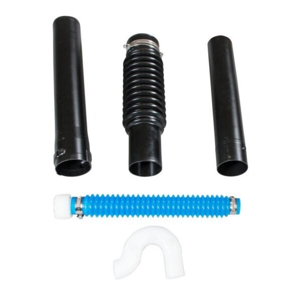 Kit de tuberías de desagüe negras y azules
