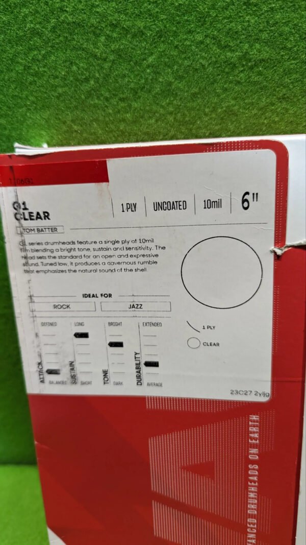 Evans G1 Clear Parche transparente para tambor 6 pulgadas (152 mm)