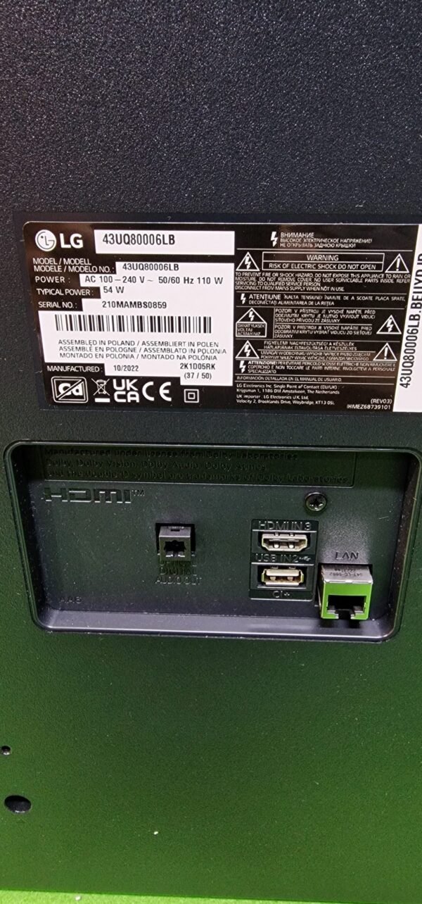 REPUESTOS LG Televisor 43UQ80006LB - Smart TV