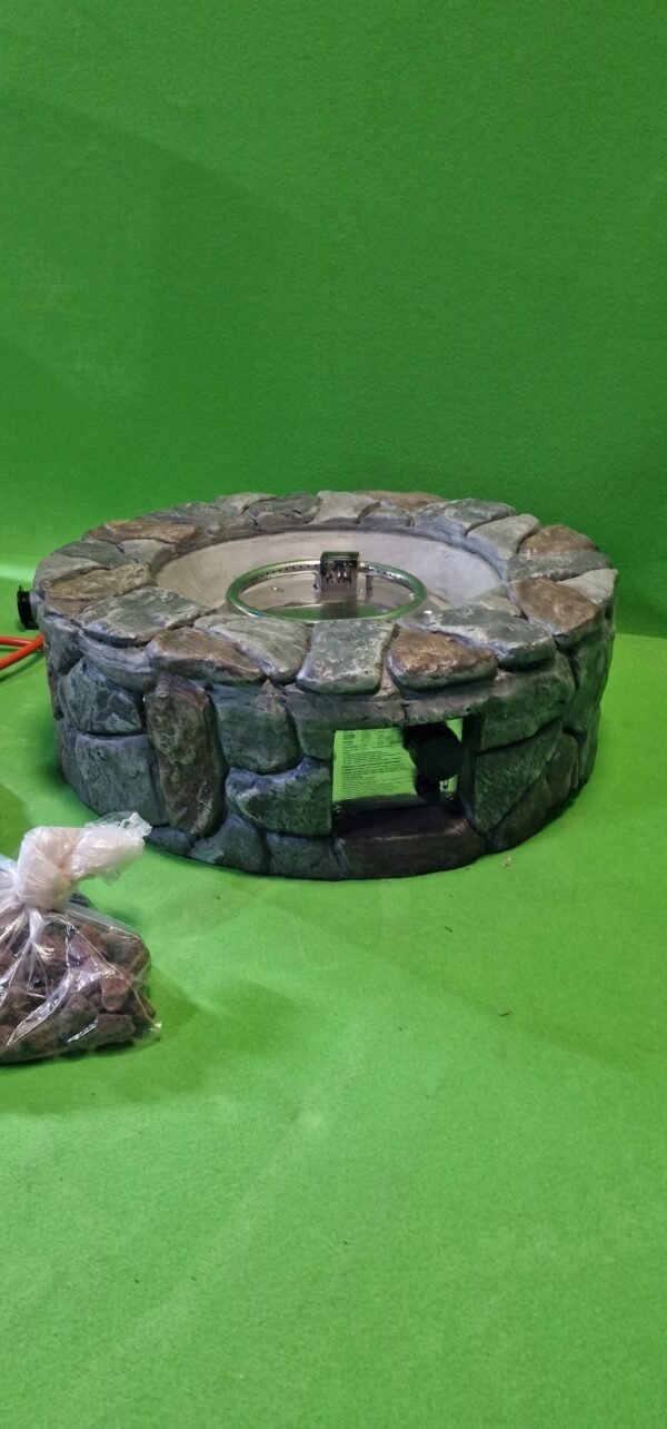 Teamson Home Mesa y Brasero de Gas Propano Redondo para Jardín