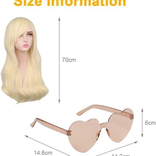 Peluca Rubia Larga con Gafas y Redecilla