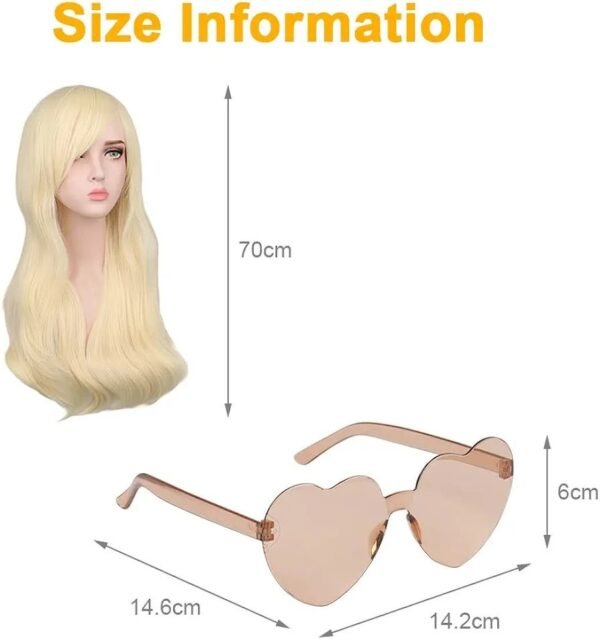 Peluca Rubia Larga con Gafas y Redecilla