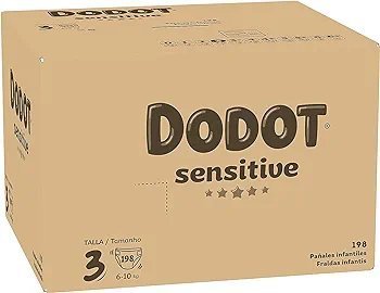 Dodot Pañales Bebé Sensitive Talla 3 (6-10 kg) 198 Pañales