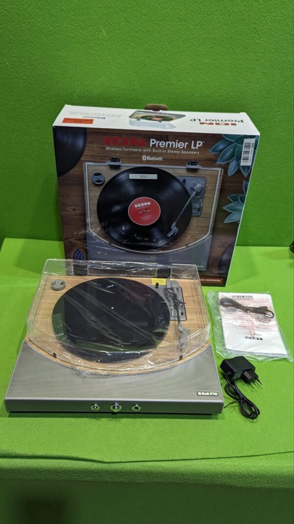 ION Audio Premier LP Tocadiscos de vinilo Bluetooth, de 3 velocidades, altavoces estéreo