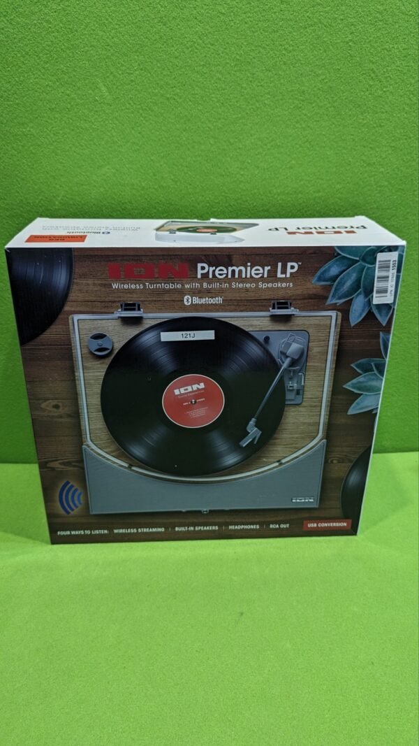 ION Audio Premier LP Tocadiscos de vinilo Bluetooth, de 3 velocidades, altavoces estéreo