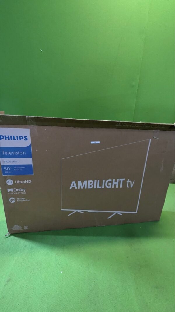 Caja de televisión Philips Ambilight 50 pulgadas.