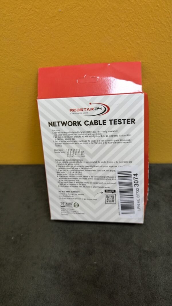 RedStar24 Comprobador RJ45 Probador Red