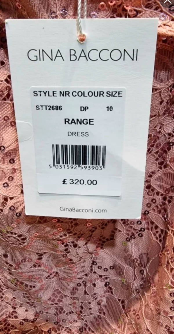 Gina Bacconi Vestido largo de encaje con lentejuelas Amara