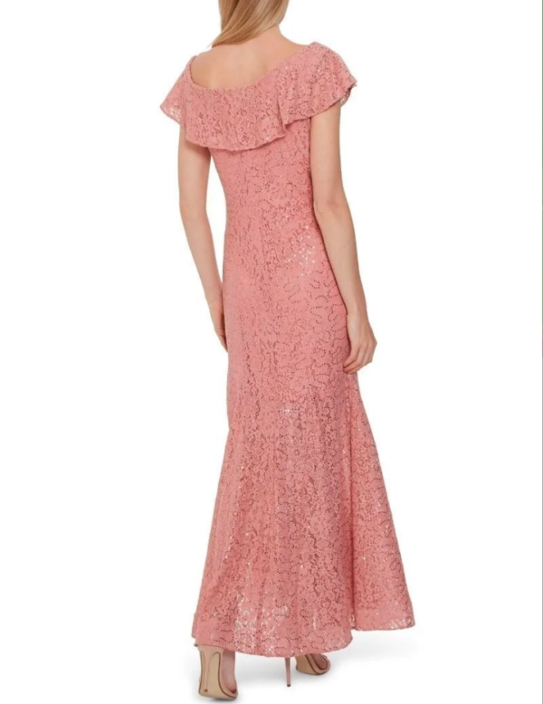 Gina Bacconi Vestido largo de encaje con lentejuelas Amara