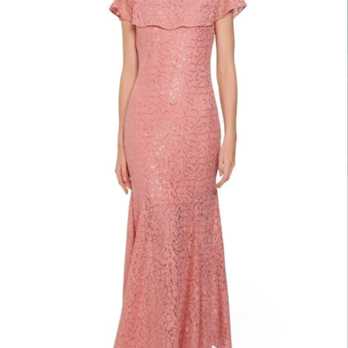 Gina Bacconi Vestido largo de encaje con lentejuelas Amara