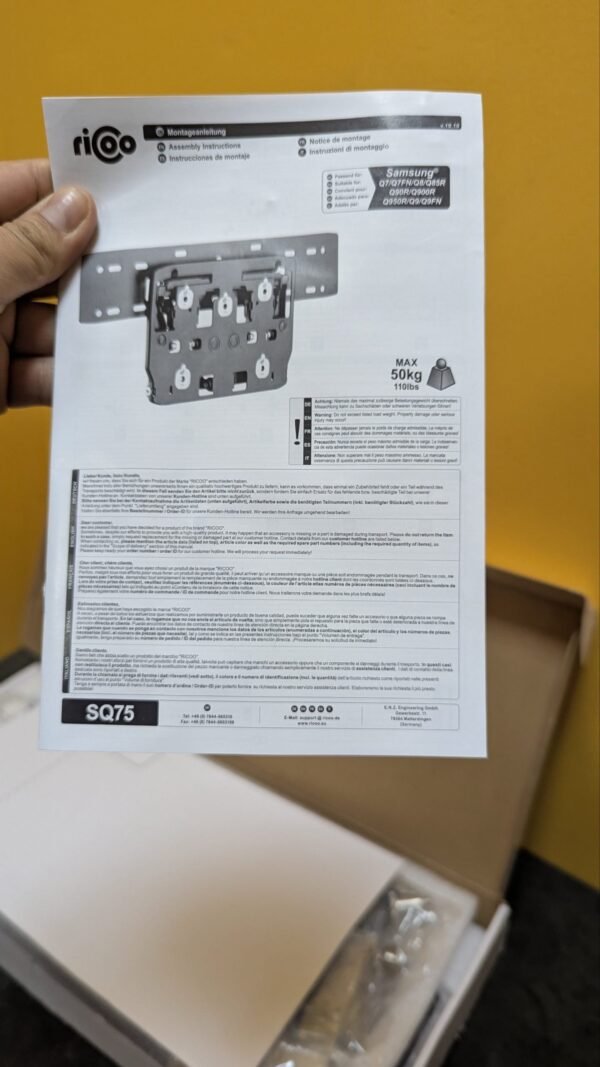 Soporte TV Pared No-Gap Fijo Inclinable RICOO SQ75