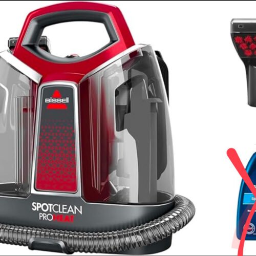 Limpiador portátil de alfombras sin detergente incluido.