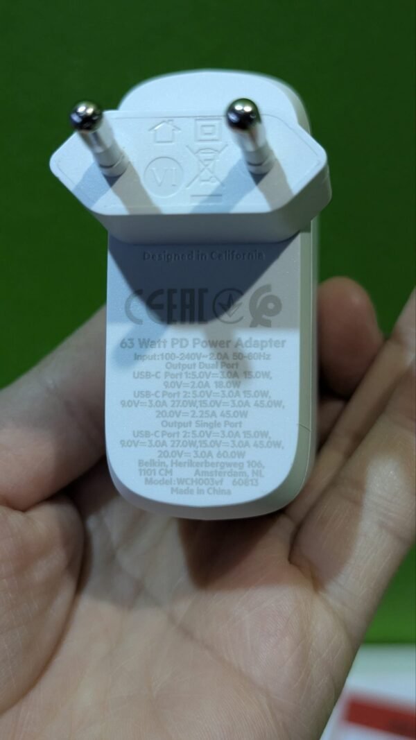 Belkin cargador de pared USB-PD GaN doble de 68 W