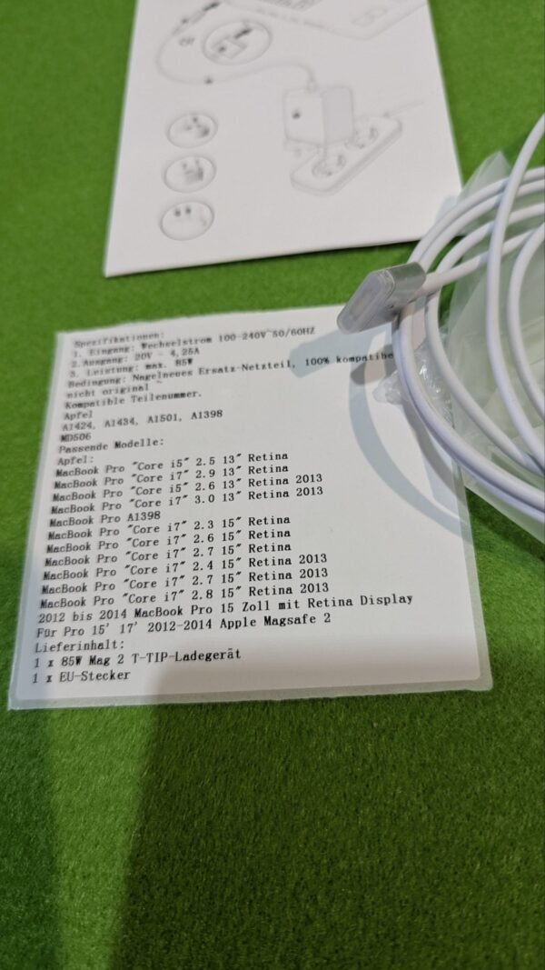 Adaptador Cargador compatible para Apple MacBook de 85W