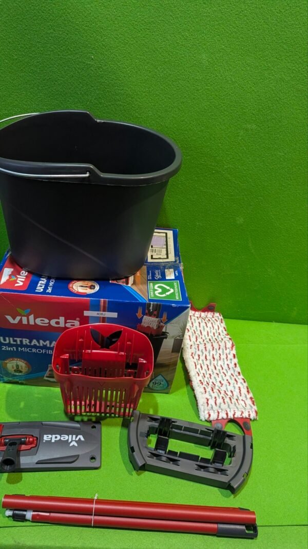 Vileda Ultramax  Mopa de microfibras para Fregar y Cubo con escurridor