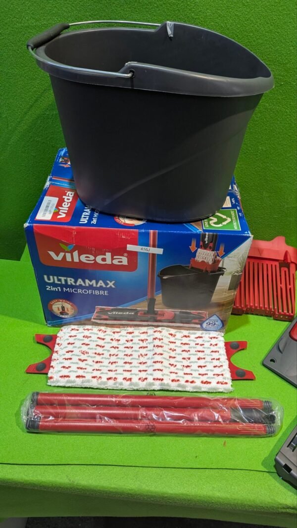 Vileda Ultramax  Mopa de microfibras para Fregar y Cubo con escurridor