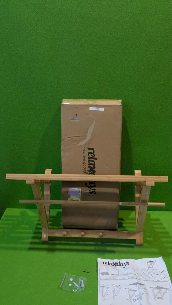 Relaxdays Perchero de Pared de Bambú 35 x 60 x 30 cm