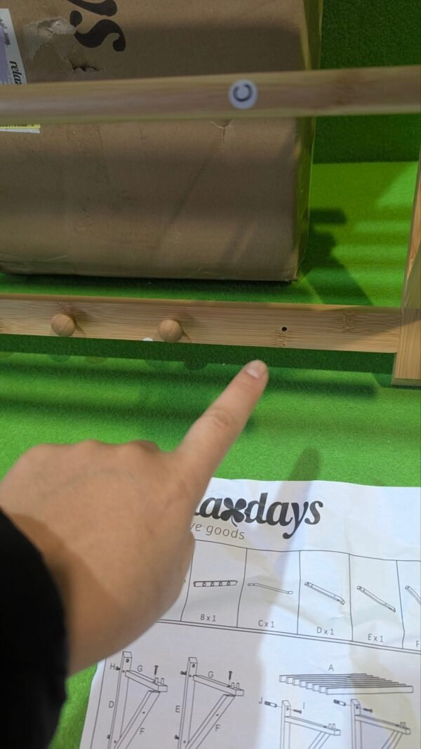 Relaxdays Perchero de Pared de Bambú 35 x 60 x 30 cm