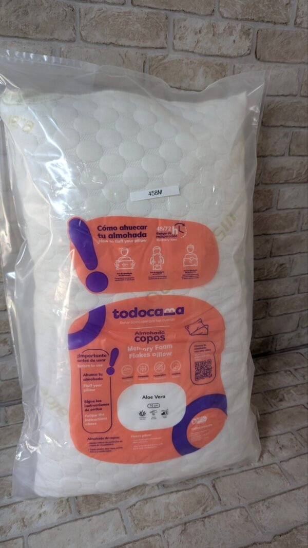 Todocama - Almohada viscoelástica Aloe Vera con Copos 100% viscoelásticos