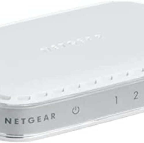Router blanco Netgear con luces numeradas