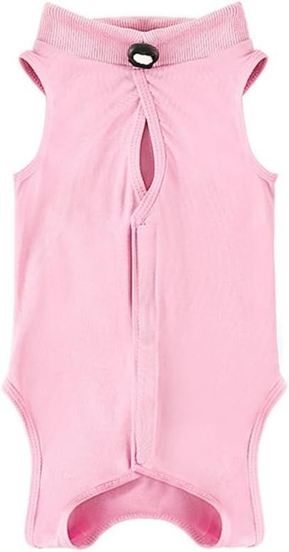 Body rosa para perro con orificio frontal