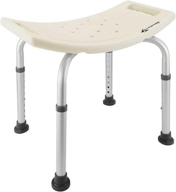 PrimeMatik Taburete de ducha ergonómico con altura ajustable