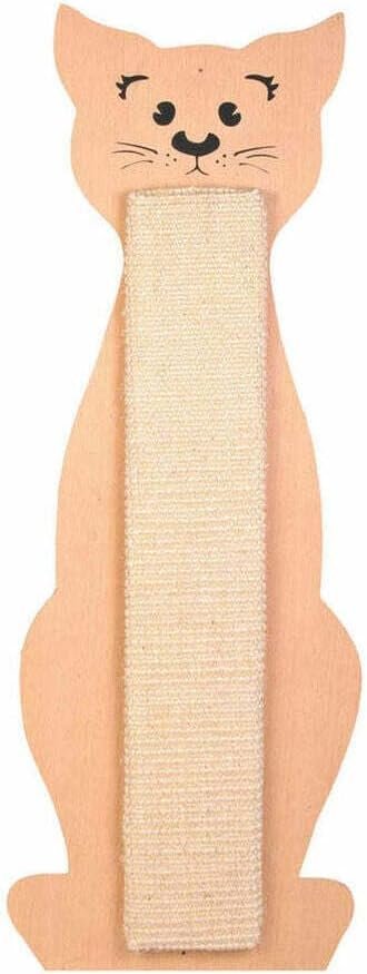 Rascador de gatos con forma de felino.