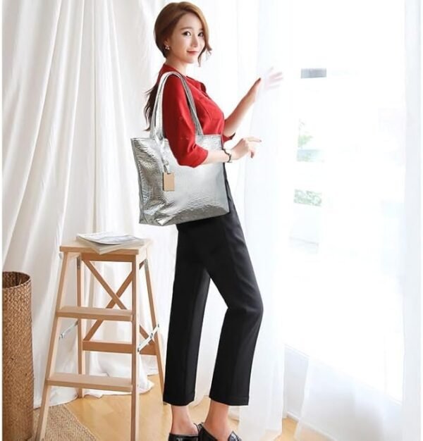 Bolso de hombro para mujer, de piel sintética de cocodrilo