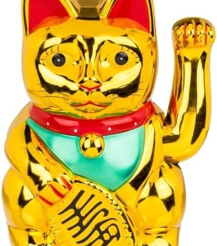 Gato de la Suerte Maneki-Neko Dorado