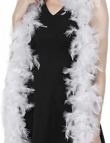 Boa de plumas blancas