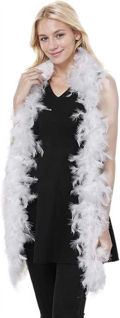 Boa de plumas blancas