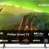 Televisor Philips 4K HDR con Ambilight y apps.
