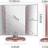 Espejo de Maquillaje con LED, Iluminado Espejo de Mesa Luz con Ampliación