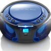 Lenco Radio CD Portátil SCD-550BU Azul, Bluetooth, USB, Radio FM