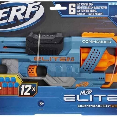 Hasbro Nerf 2.0 Commander RC-6, Lanzador de Dardos de Juguete, 12 Piezas