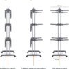 Tendedero tipo torre 4-niveles, 126 x 64 x 173 cm