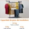 Tendedero tipo torre 4-niveles, 126 x 64 x 173 cm