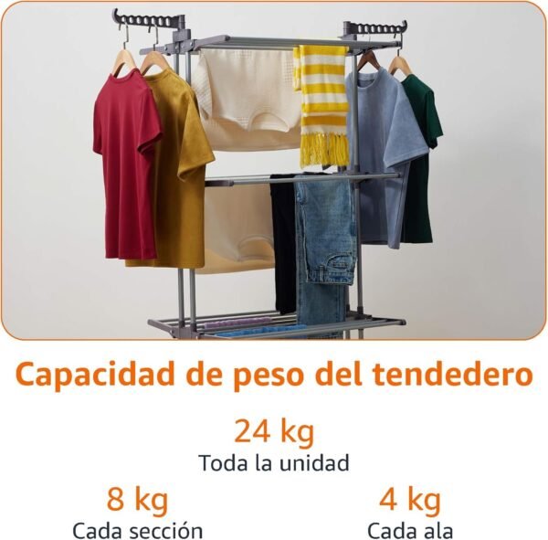 Tendedero tipo torre 4-niveles, 126 x 64 x 173 cm