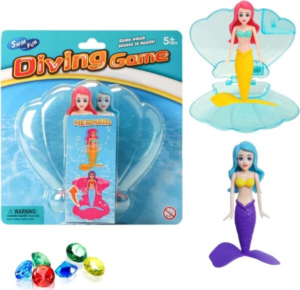 Juguetes de buceo de sirena para piscina, 2 piezas