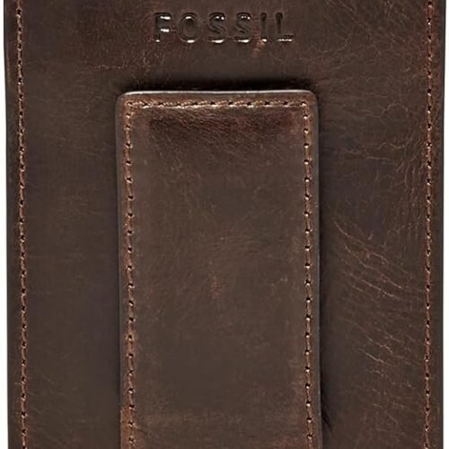 Fossil Men's Derrick Tarjetero de piel