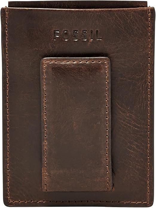 Fossil Men's Derrick Tarjetero de piel