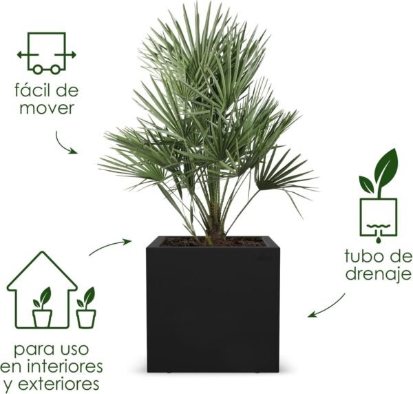 Elho Vivo Next Square 40 - Jardinera por Interior y Exterior