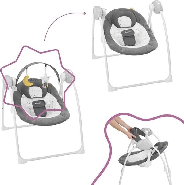 Hamaca y columpio para bebés eléctrico Badabulle Comfort Moonlight
