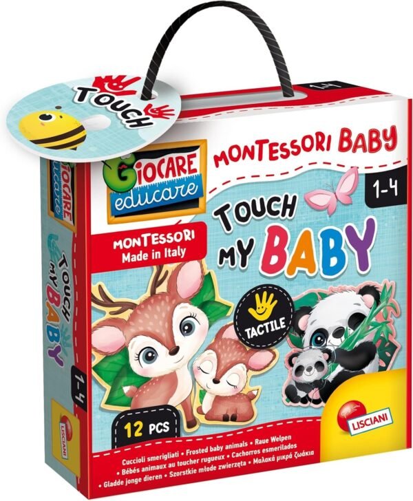 Juego táctil para bebés, método Montessori.