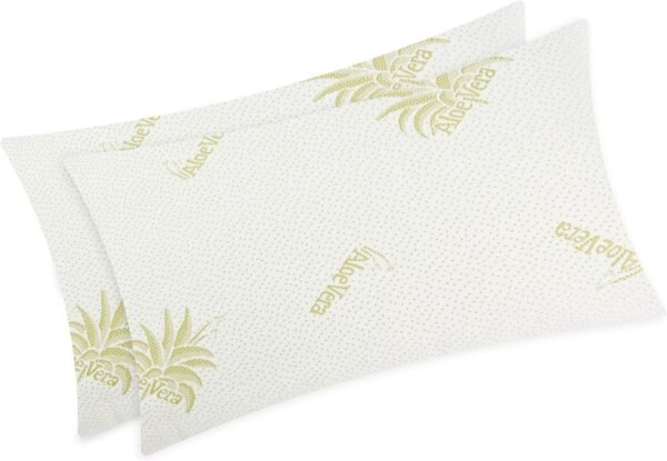 Par de Fundas de Almohada de Aloe Vera Jacquard elásticas con Cremallera, 50 x 80 cm