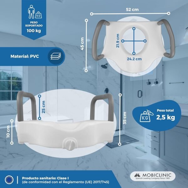Mobiclinic, Elevador wc, Cibeles, Asiento de inodoro 10 CM